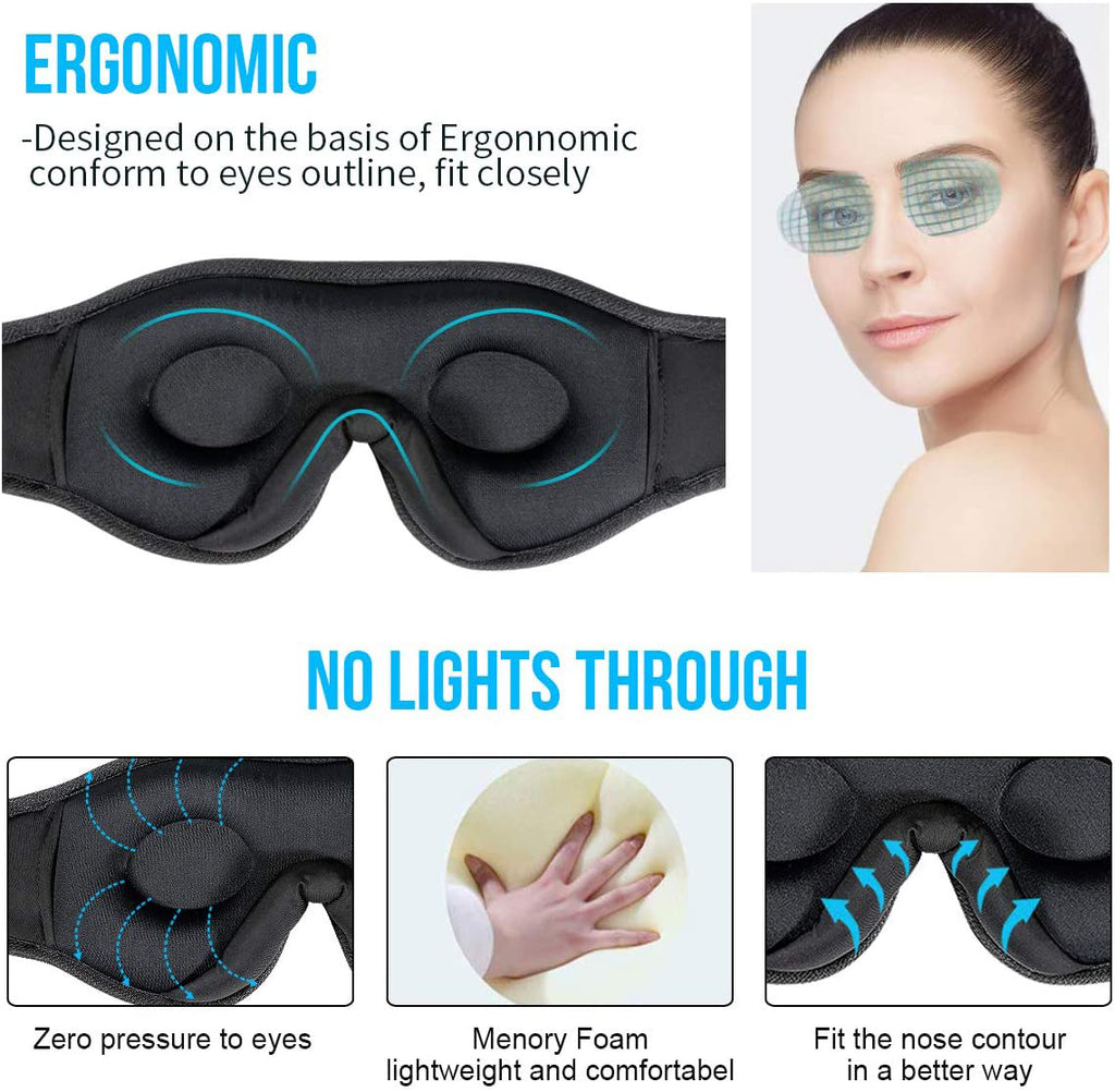 Sleep mask headphones for side sleepers