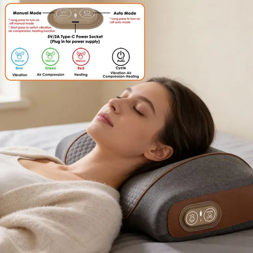 Neck massager pillow in use