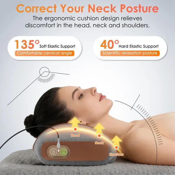 Neck massager pillow ergonomic design