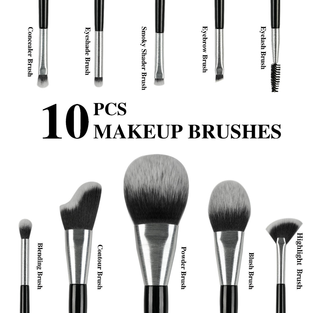 Pro makeup brushes soft synthetic bristles close-up