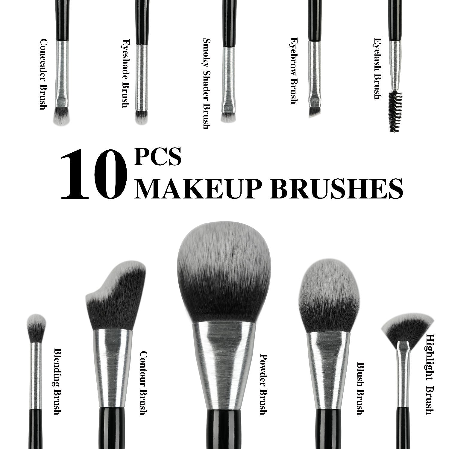 Pro makeup brushes soft synthetic bristles close-up