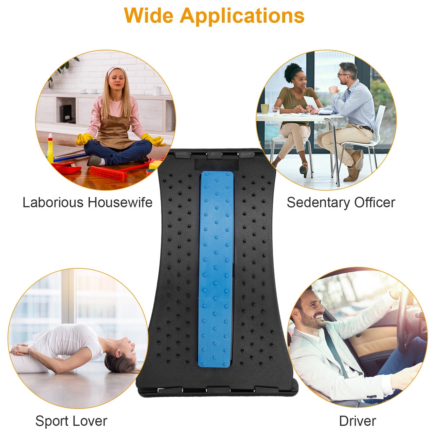 Back Stretcher & Lumbar Support Device - Multi-Level Spinal Decompression for Upper & Lower Back Pain Relief