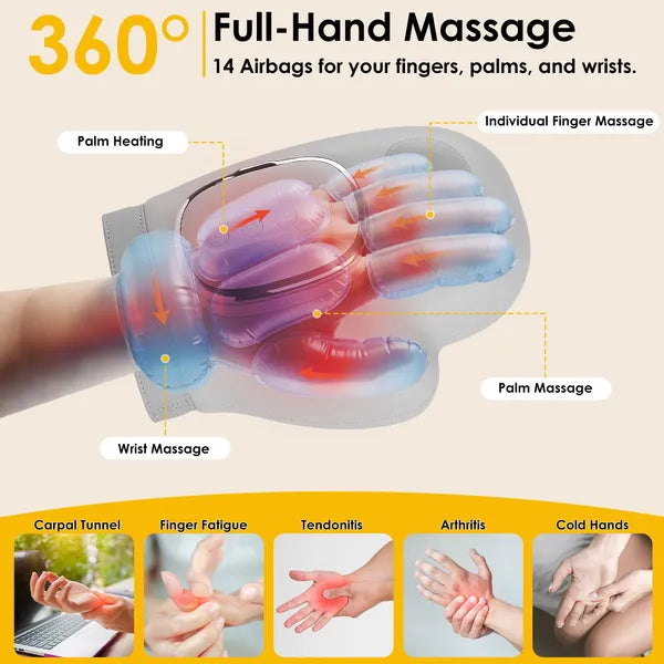 Hand massager heat levels