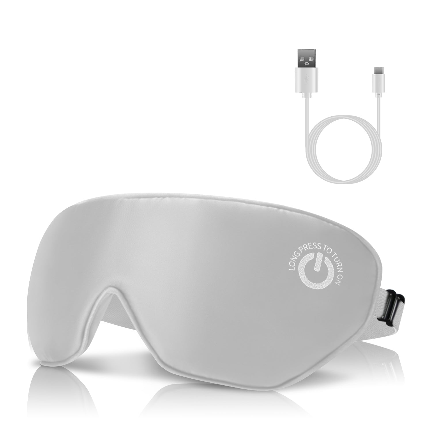 Cordless Heated Eye Mask - Silk Sleep Compress with 3 Temperature Settings & Auto Shut-Off - size reference