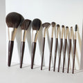 Complete makeup brush collection in carrying case