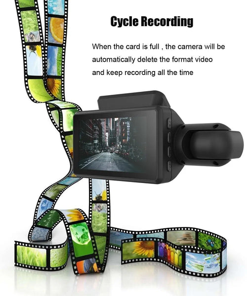 Car DVR dash cam mounted on windshield