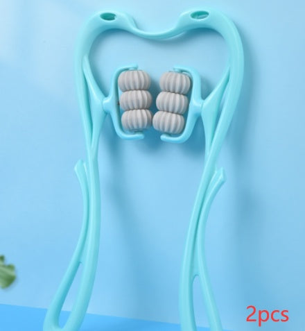 Deep Tissue Neck & Shoulder Massager - 6-Wheel Manual Roller for Pain Relief - size reference