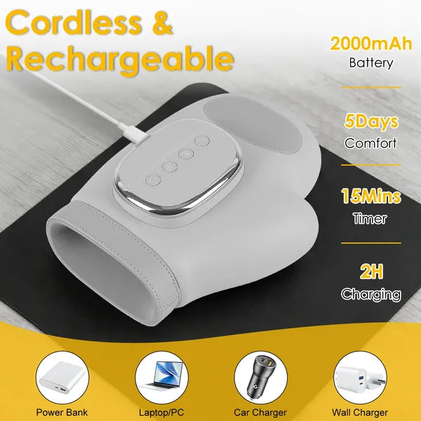 Hand massager controls and modes
