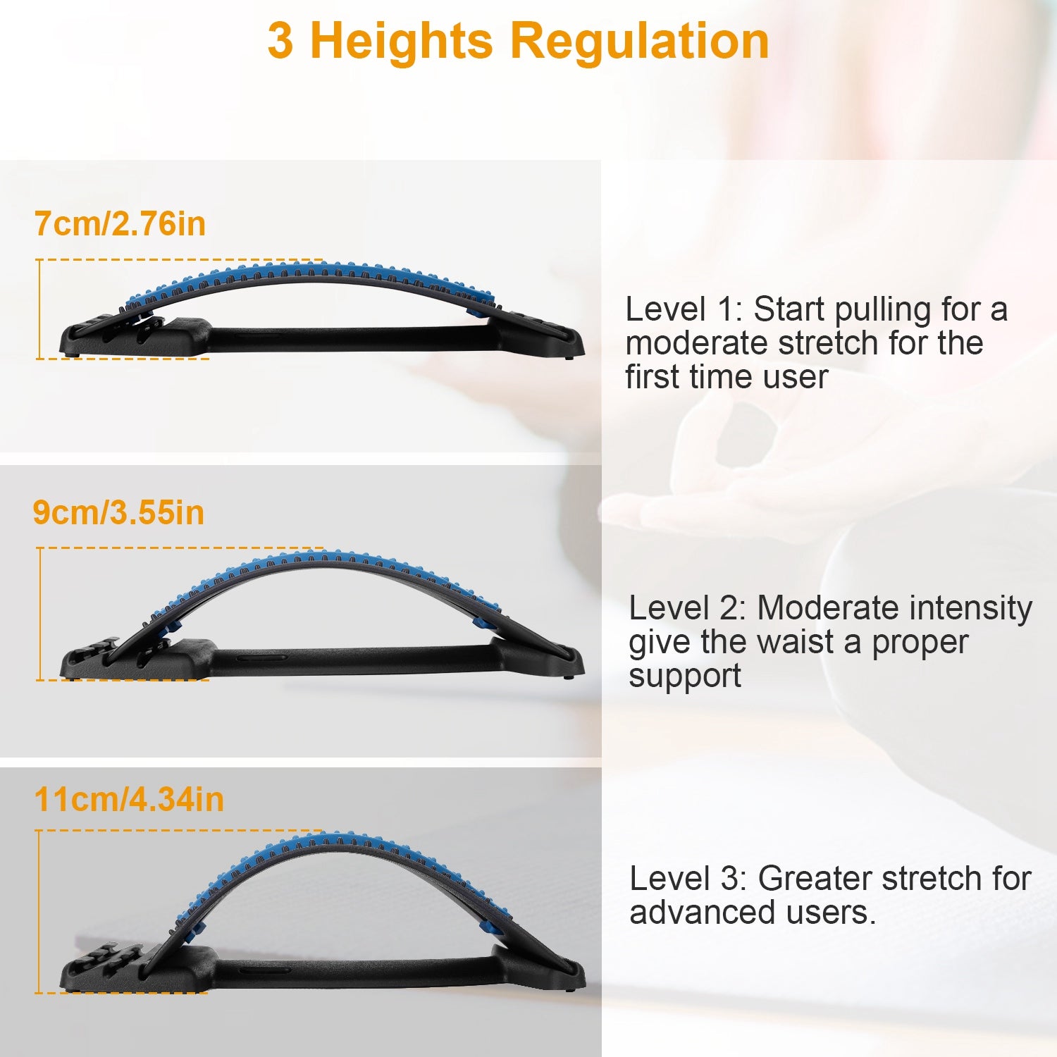 Back Stretcher & Lumbar Support Device - Multi-Level Spinal Decompression for Upper & Lower Back Pain Relief