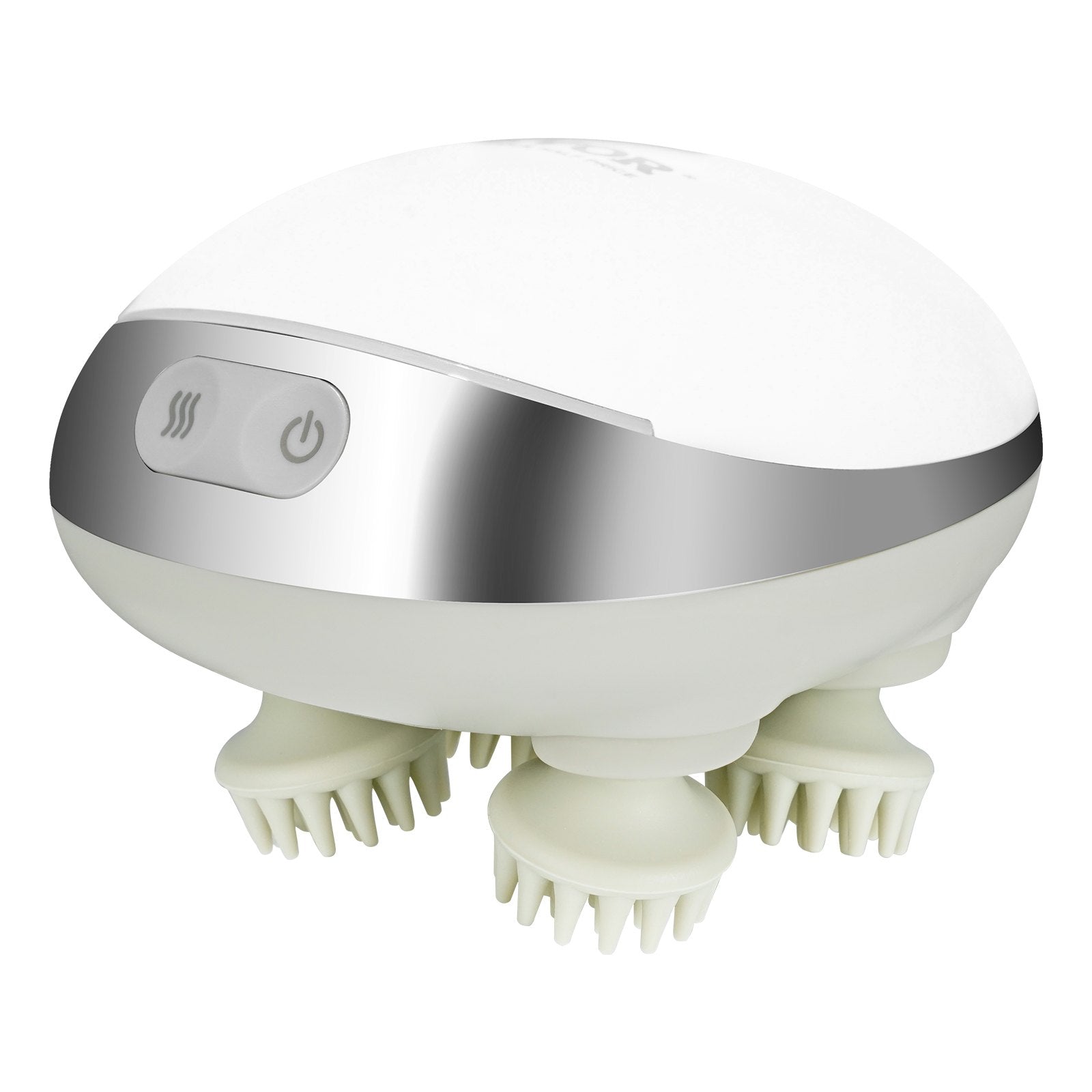 Electric Heated Scalp Massager - Rechargeable IPX7 Waterproof with 8 Massage Heads
